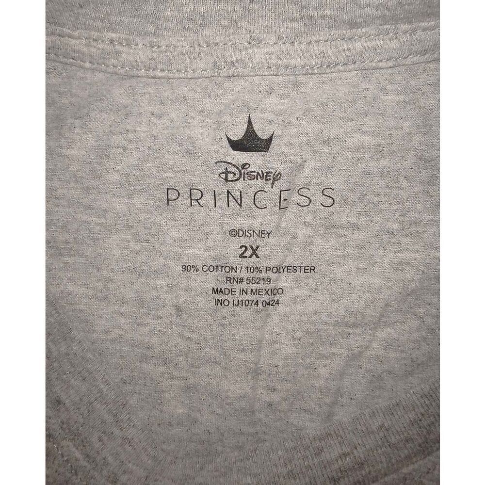 Disney Princess T-Shirt Women's Size 2X Gray Charcoal Sketch Style - Picture 4 of 8